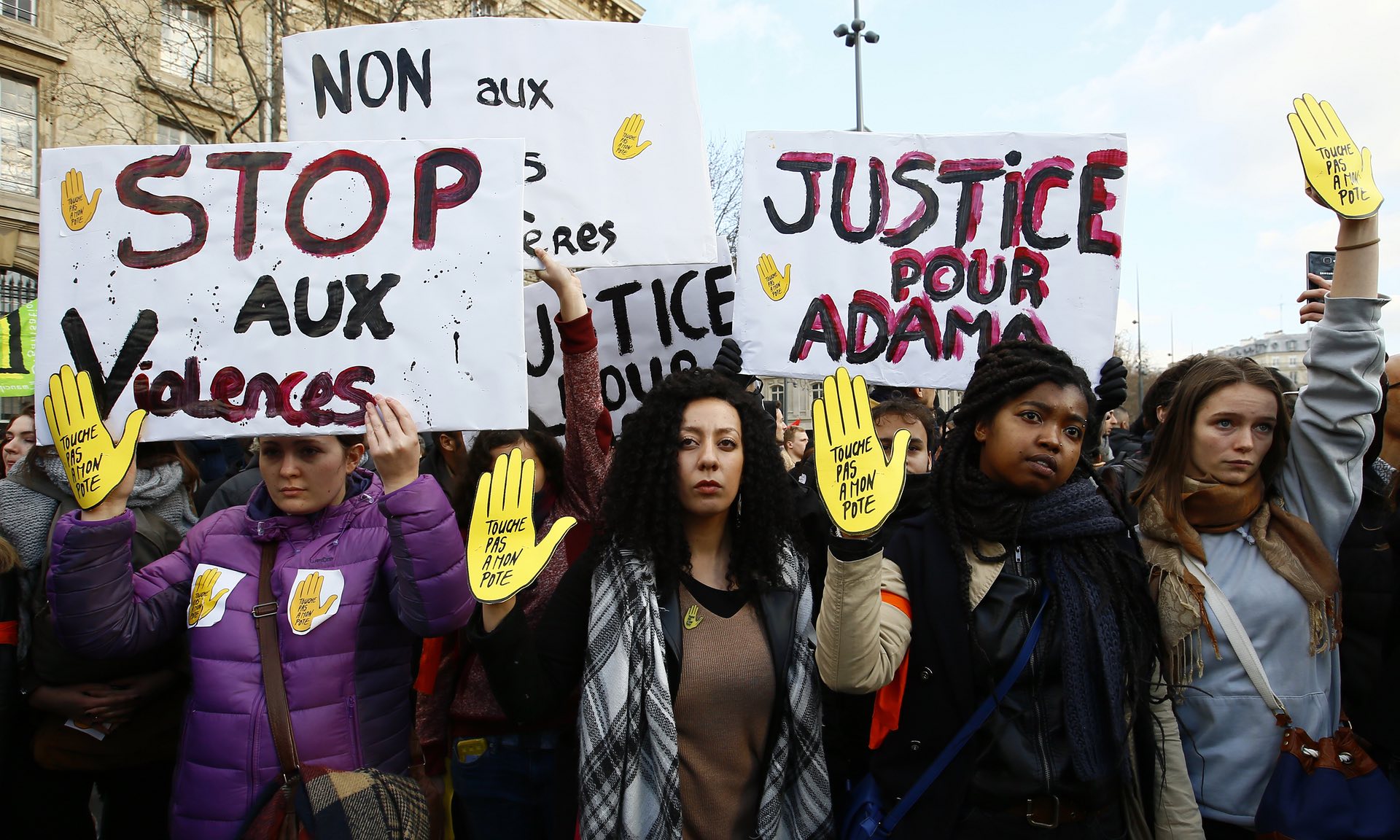 The demonstration in Paris following the death of Adama Traoré, a 24-year-old Frenchman who suffocated after being arrested by gendarmes during an identity check.