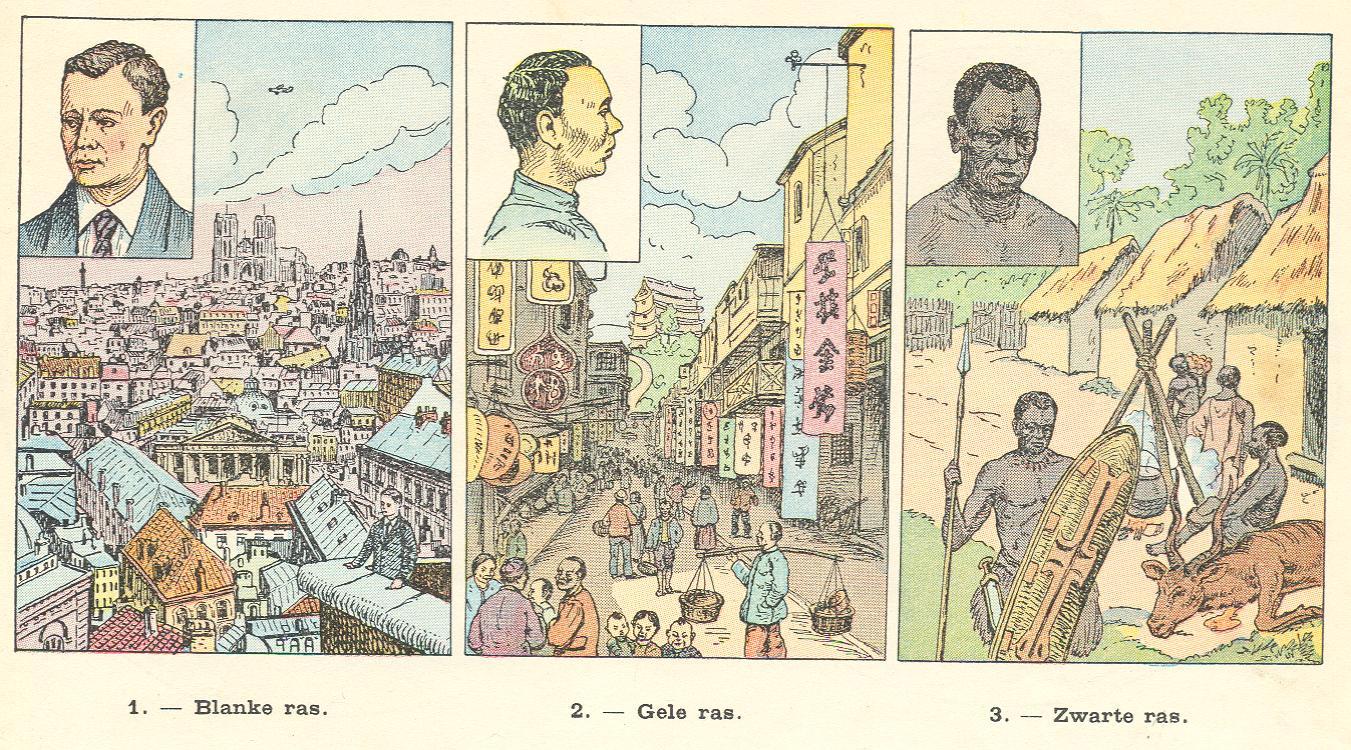 The classification of humans in three races (Procure, circa 1950). 