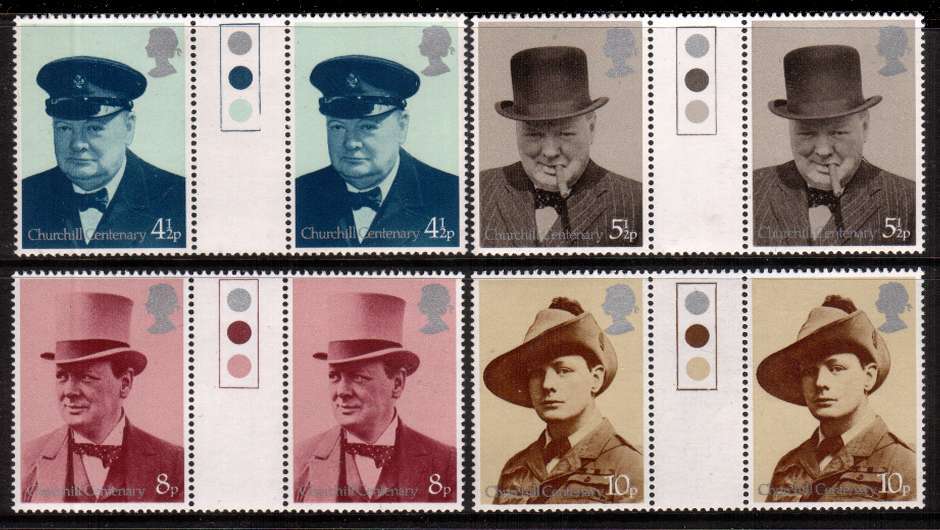 Série de timbres éditée à l'occasion du centenaire de la naissance de Winston Churchill (1974)