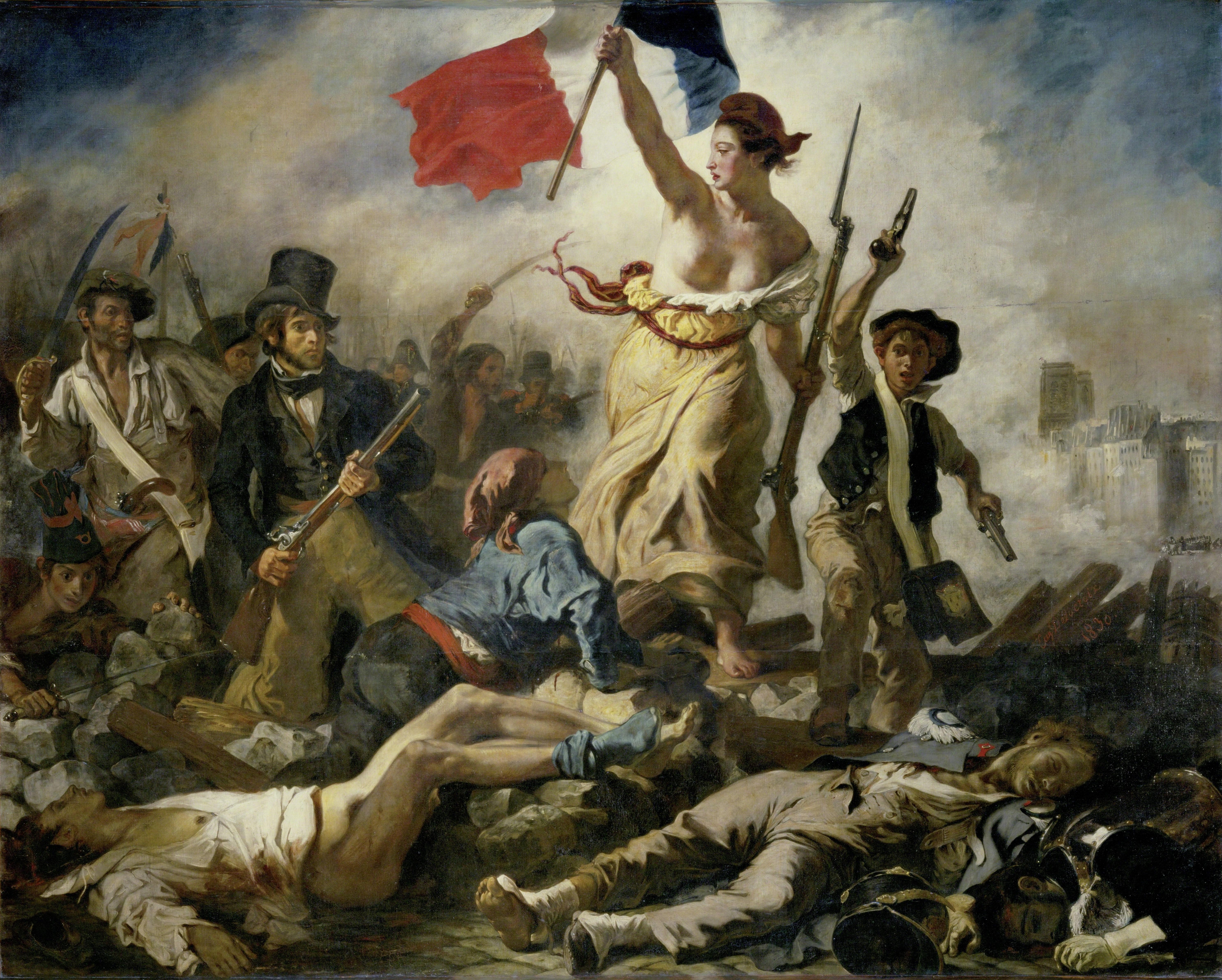 La Liberté guidant le peuple, Eugène Delacroix 1830. La Liberté guidant le peuple, Eugène Delacroix 1830.