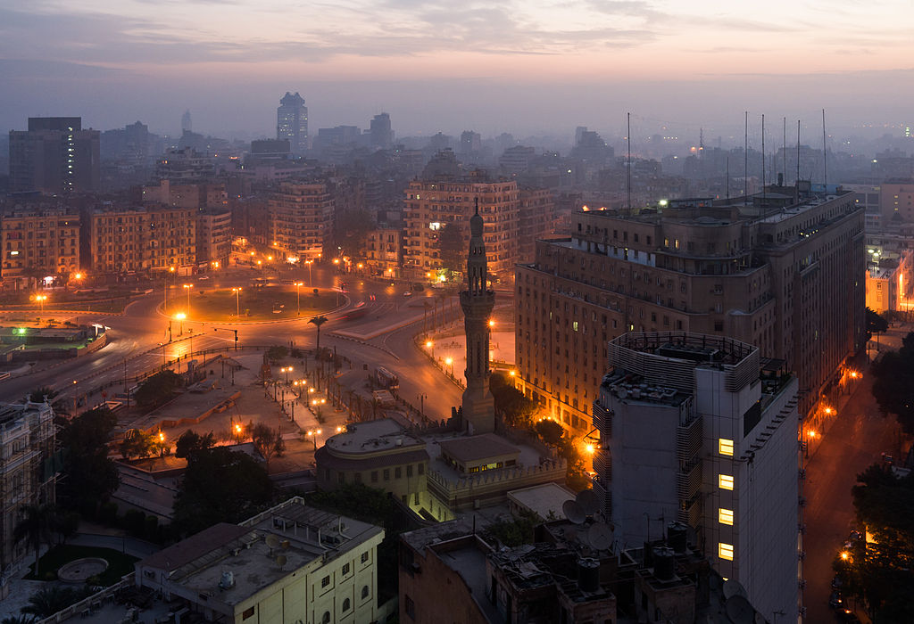 Vue de la place Tahrir, le 17 novembre 2012 au petit matin.