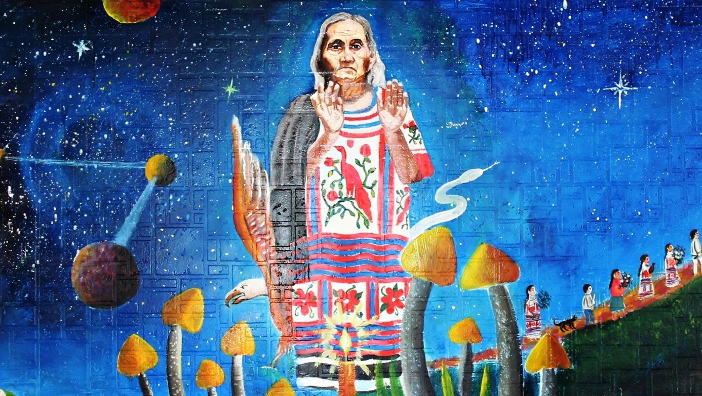 Fresque du Musée Maria Sabina, Huautla de Jimenez (Mexique) Fresque du Musée Maria Sabina, Huautla de Jimenez (Mexique)