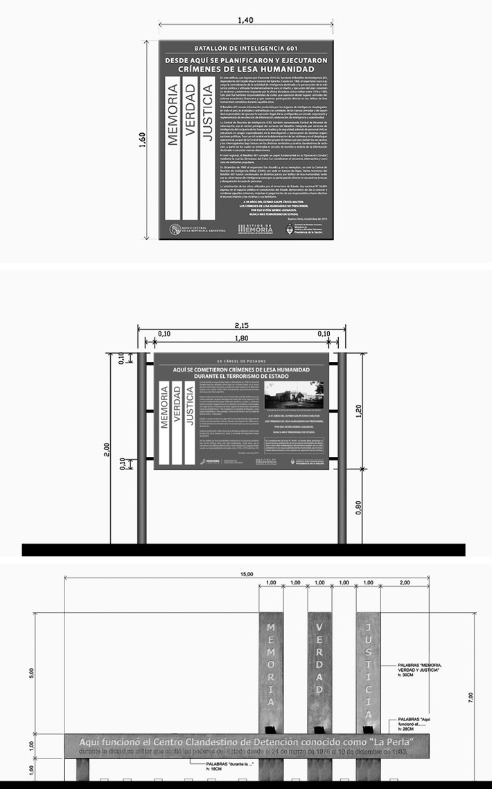 Modelos de señalización: placas, carteles, estructuras