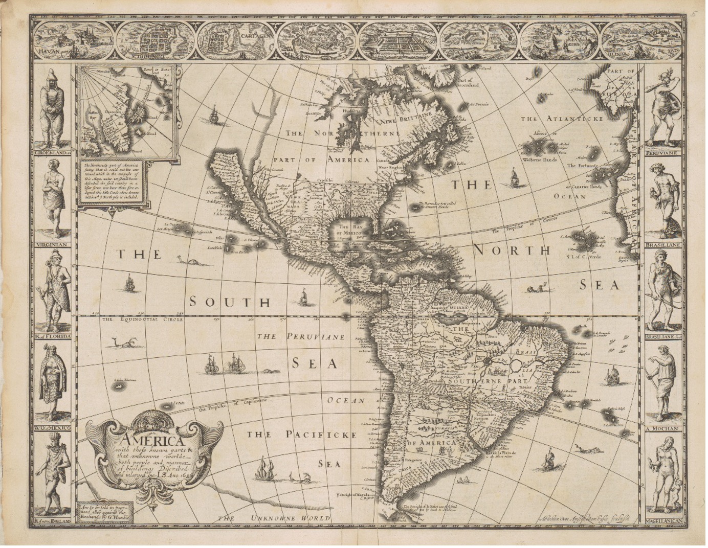 carte de l'Amérique en gravure