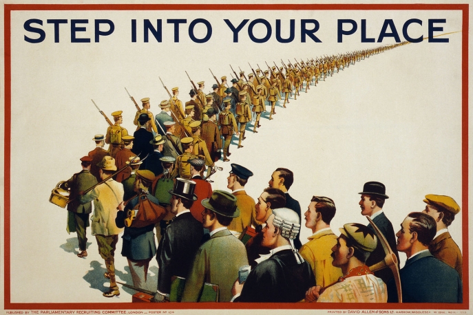 Poster produit en 1915 par le Parliamentary Recruiting Committee britannique. Source : Imperial War Museum (Londres)