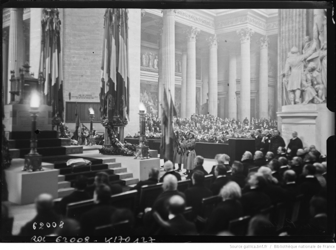 The transfer of the ashes of Jean Jaurès (1924) at the Panthéon.