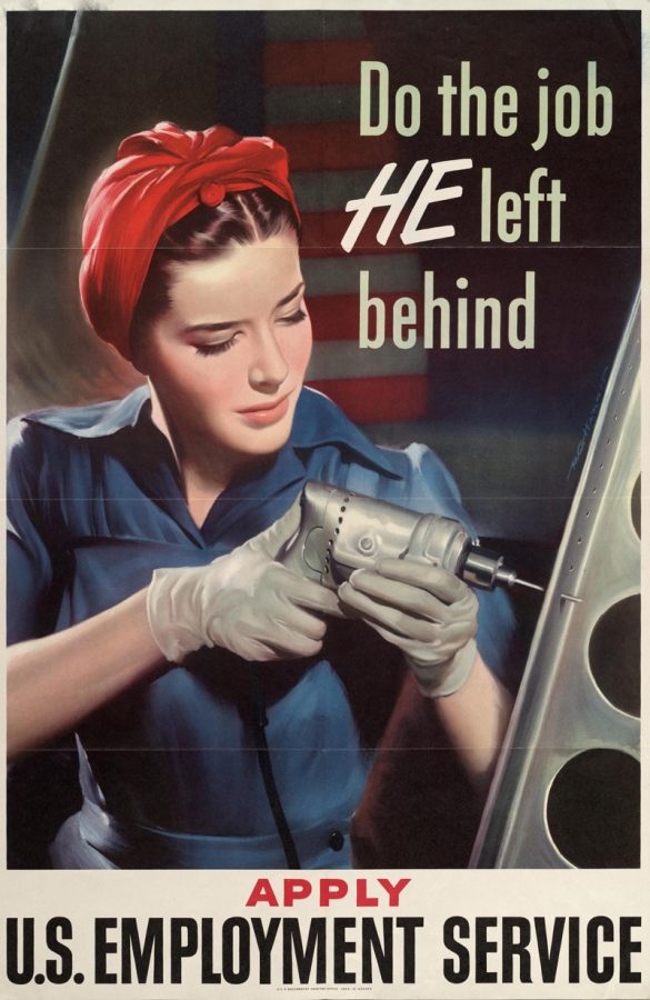 Do the Job HE Left Behind - Apply U.S. Employment Service (poster, United States, 1941)