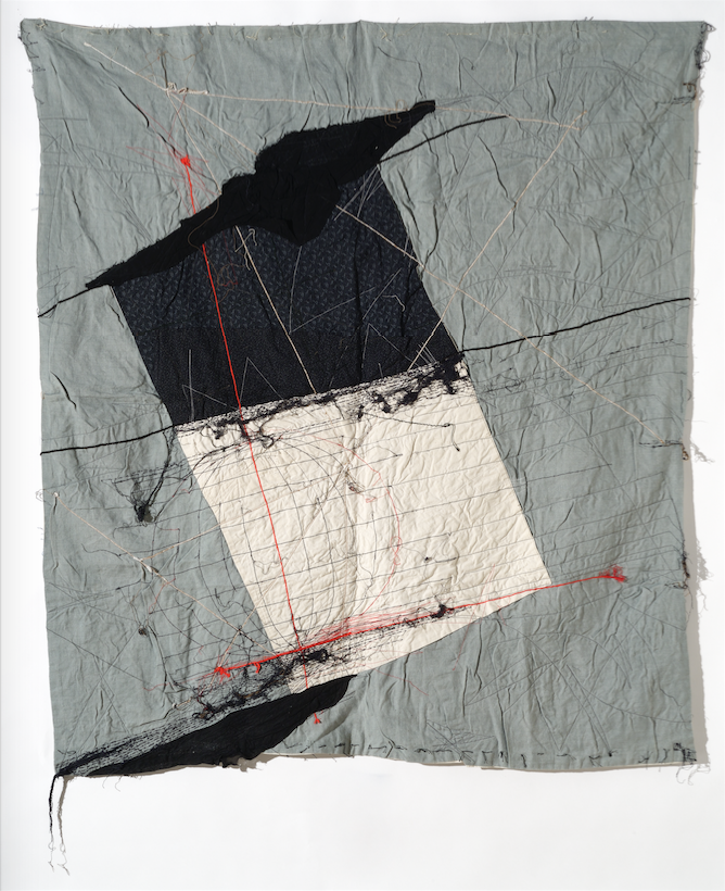 Maria Lai, Senza Titolo, 1987, filo su tela, cm 142x 123. Maria Lai, Senza Titolo, 1987, filo su tela, cm 142x 123.