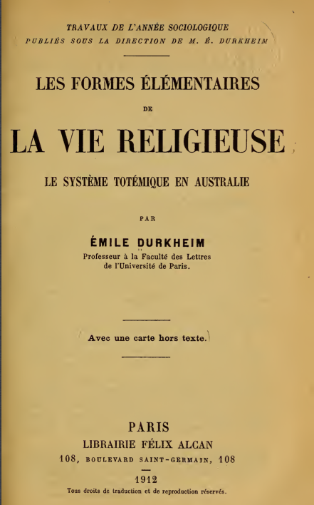 Les Formes élémentaires de la vie religieuse