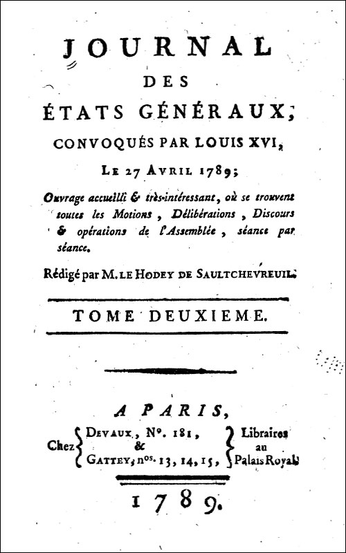 Journal des Etats Généraux Journal des Etats Généraux