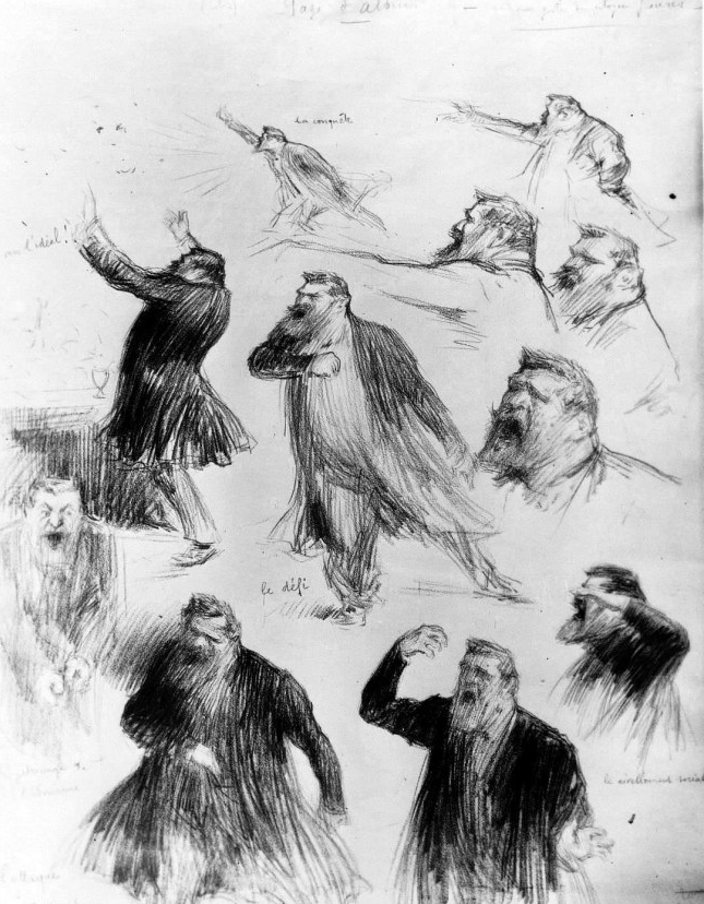 Charles Léandre : Jaurès à La Tribune.