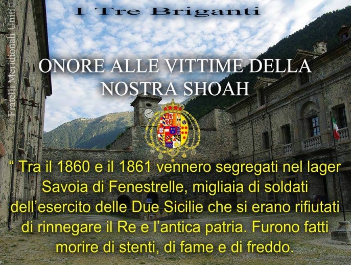 Variazioni iconografiche del “genocidio dei meridionali”, Facebook/gp@Fratelli, Meridionali Uniti.