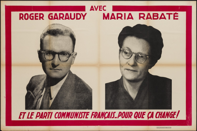 Affiche électorale PCF présentant Garaudy Affiche électorale PCF présentant Garaudy