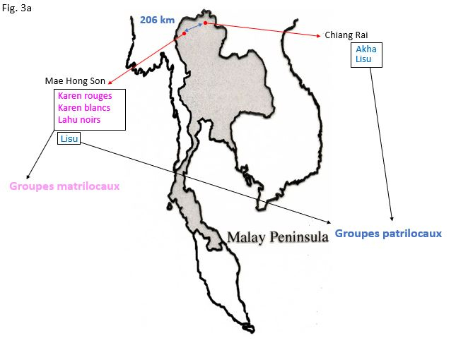 Carte du Nord de la Thaïlande et des groupes minoritaires