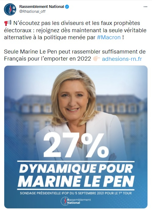 "27 % dynamique pour Marine Le Pen" "27 % dynamique pour Marine Le Pen"