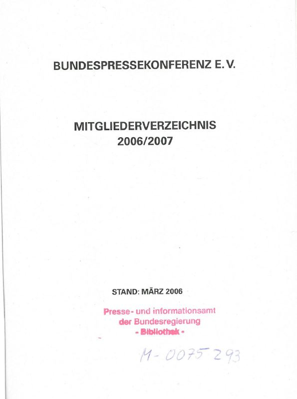 Annuaire de la BPK, 2006