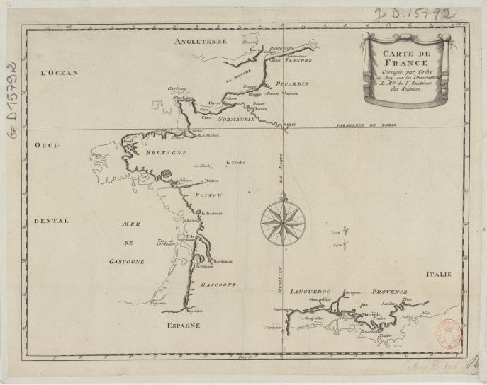 Carte de France corrigée par ordre du Roi 