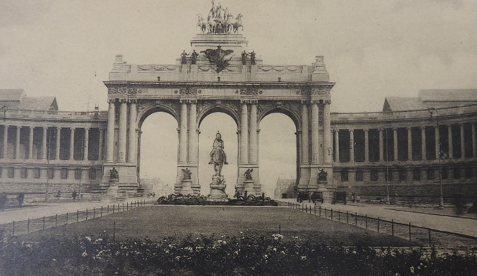 Esquisse du monument consacré à Léopold II dans l’axe des arcades du Cinquantenaire