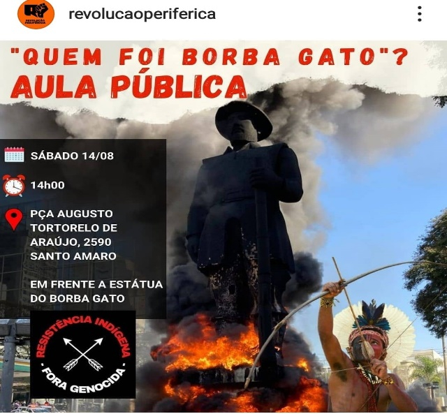Aula Pública promovida pelo grupo ativista Revolução Periférica. Fonte: Instagram @revolucaoperiferica Aula Pública promovida pelo grupo ativista Revolução Periférica. Fonte: Instagram @revolucaoperiferica
