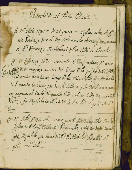 Libro di familia dei Petrucci, 1790. Openverse Libro di familia dei Petrucci, 1790. Openverse