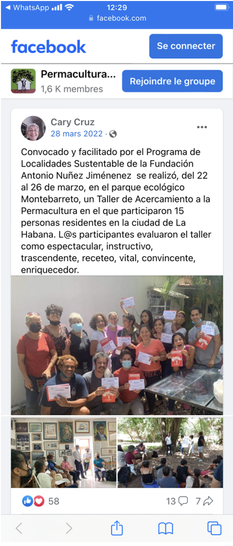 Post du 28 mars 2022 au sein du groupe facebook Post du 28 mars 2022 au sein du groupe facebook