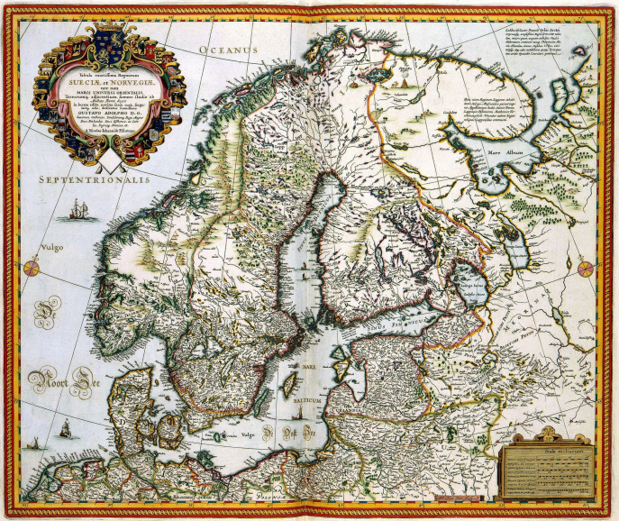 Map of Sweden and Baltic sea in 1650, by Abraham Goos. Wikisource