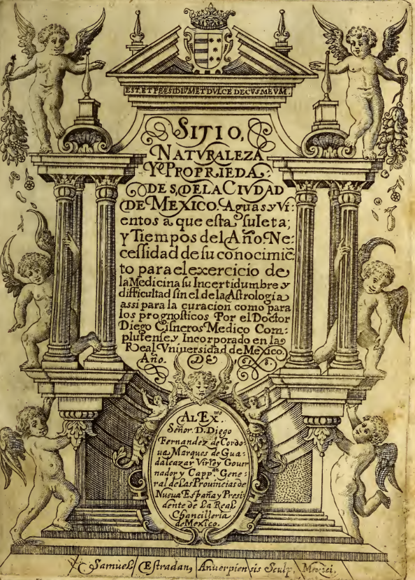 Diego Cisneros, Site, nature et propriétés de la ville de Mexico, 1618