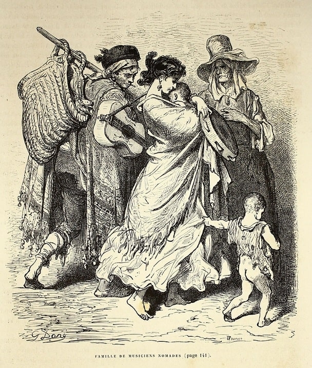 Gustave Doré. Famille nomades de musiciens (1847). Wikimedia Commons Gustave Doré. Famille nomades de musiciens (1847). Wikimedia Commons