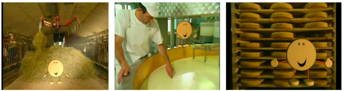 Au moment où les membres du jury évoquent les fromages comme des sujets parlants, Shields-Argelès rappelle ses nombreuses visites, avec les étudiants de l’AUP à l’ancien musée du Comté (qui a fermé ses portes en 2021). Ici, des captures d’écran du film projeté au début de la visite, commentée par une roue de de formage de Comté. Au moment où les membres du jury évoquent les fromages comme des sujets parlants, Shields-Argelès rappelle ses nombreuses visites, avec les étudiants de l’AUP à l’ancien musée du Comté (qui a fermé ses portes en 2021). Ici, des captures d’écran du film projeté au début de la visite, commentée par une roue de de formage de Comté.