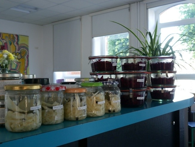 photo des bocaux de lactofermentation
