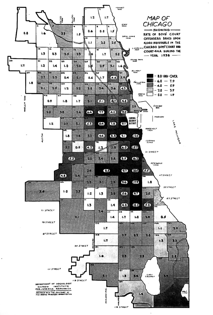 carte de chicago e, noir et blanc