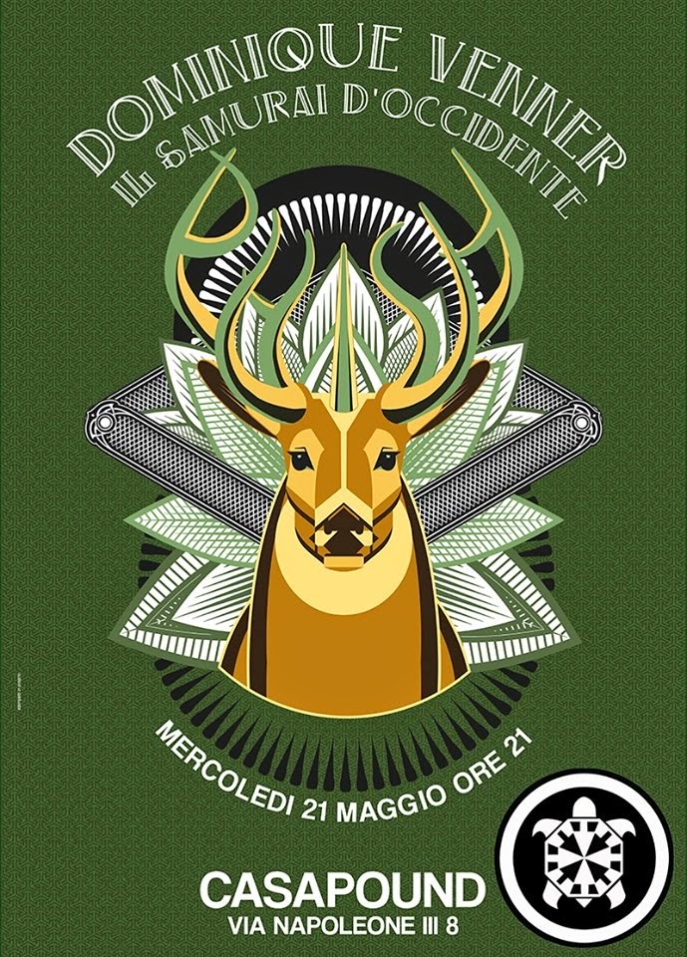 blason de Dominique Venner, représentant un cerf peint