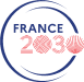 logo en bleu et rouge écrit France 2030